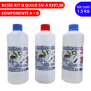 Kit Resina epóxi artesanatos 1,5Kg ( média espessura )