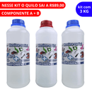 Kit Resina epóxi artesanatos 3Kg ( média espessura )